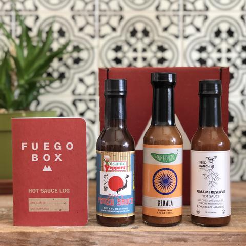 Chef's Tasting Trio - Hot Sauce Log and 3-Bottle Gift Set